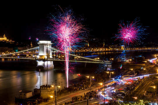 Budapest, Hungary New Year and new decade celebrations, 2020