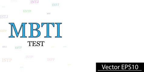 MBTI test. Vector graphics. Web, banner.