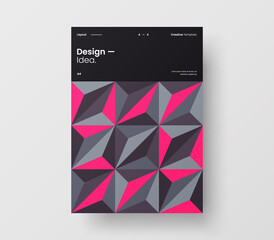 Brochure front page design layout. Vertical corporate identity A4 report cover. Modern abstract geometric vector business presentation illustration template.