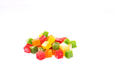 Mountain of appetizing colorful cubes of rahat lokum