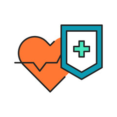 Protection health care line color icon. Sign for web page, mobile app, button, logo