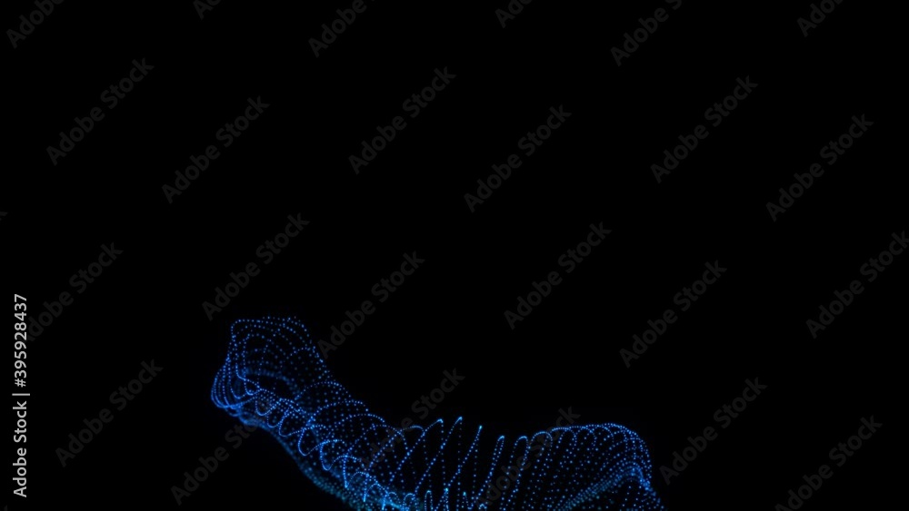 Poster technology background. 3d visualization ai processor power. colorful blue digitalization process. da