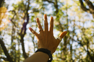 hand aiming at the sky 
