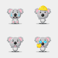 Cute pig mascot design set