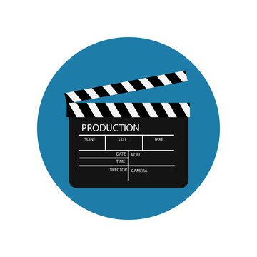 recommend clip art: Black clapperboard. Movie clapper board. illustration