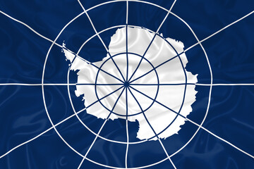 Antarctica Flag waving. National flag of Antarctica with waves and wind. Official colors and...