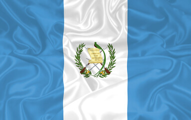 Guatemala Flag waving. National flag of Guatemala with waves and wind. Official colors and...