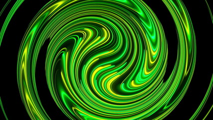 Computer generated background with abstract spiral. 3D rendering circular merger of neon color lines.