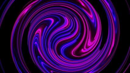 Computer generated background with abstract spiral. 3D rendering circular merger of neon color lines.