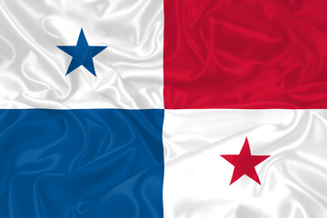Panama Flag waving. National flag of Panama with waves and wind. Official colors and proportion. Panamanian Flag