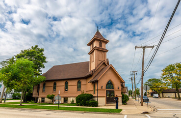 Fototapeta na wymiar Street view in Algonquin Town of Illinois