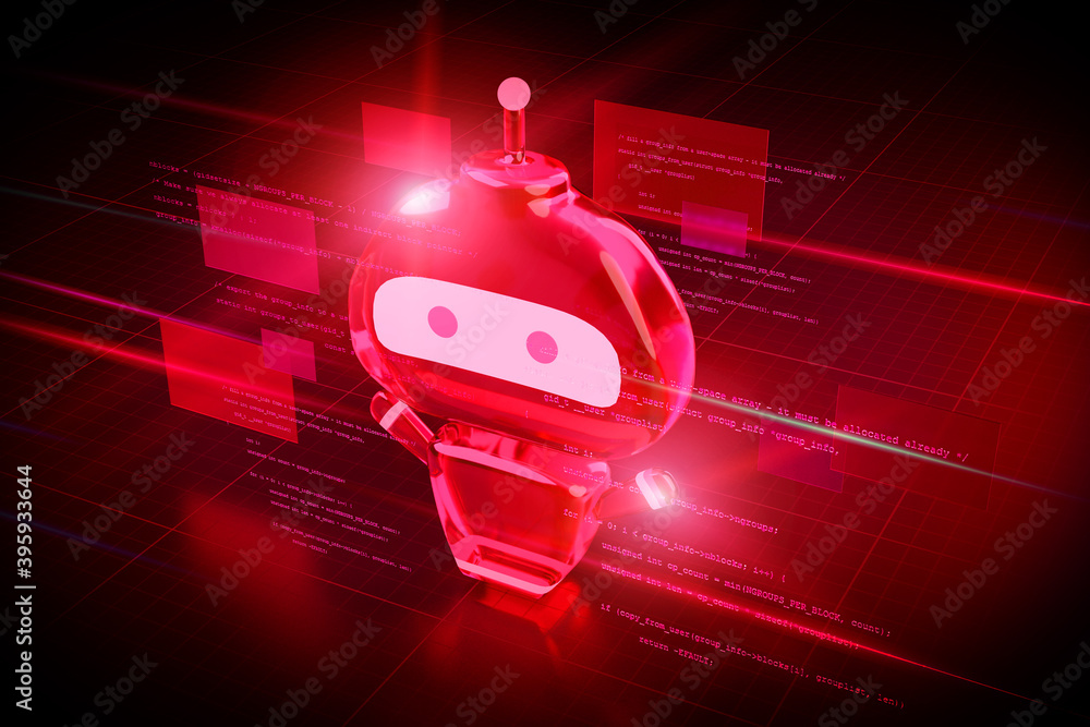 Poster bot abstract background illustration - 3d rendering