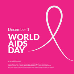 Vector illustration on the theme of World AIDS Day, also known as HIV  Awareness Day. Poster World AIDS Day 1 December