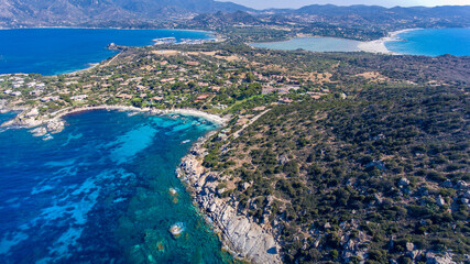 Obraz premium aerial view of Cala Caterina beach in Villasimius