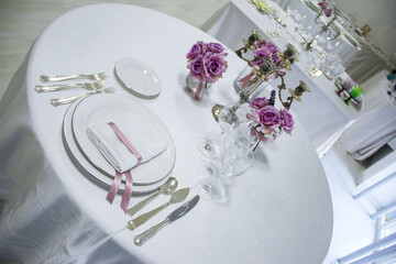 details of a set table, classic and elegant style