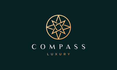 simple compass logo concept with modern and luxury style