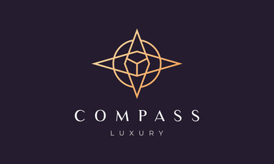 Fototapeta premium creative compass logo concept with modern and luxury style