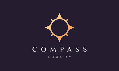simple compass logo concept with modern and luxury style