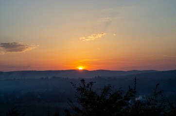 sunset in the mountains