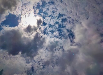 Summer sky with sun ray