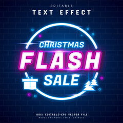 Obraz premium Christmas flash sale neon text effect