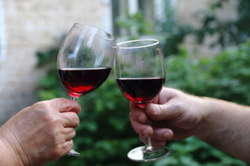 person holding a glass of wine