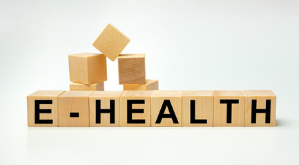 E-health- word on wooden cubes