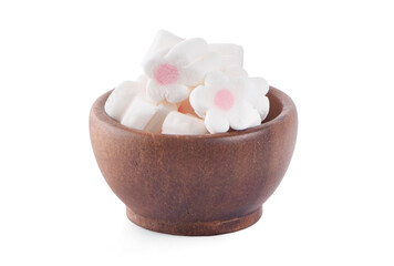 Fototapeta na wymiar marshmallows isolated on a white background