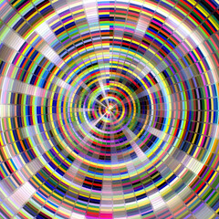 Colorful disk, tunnel, wheel, abstract background with circles