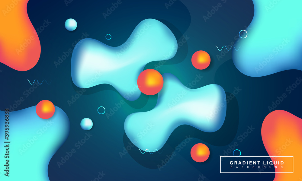 Poster gradient liquid background design