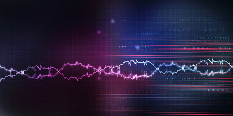 2d illustration Abstract futuristic electronic circuit technology background