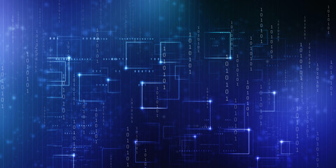 2d illustration Abstract futuristic electronic circuit technology background