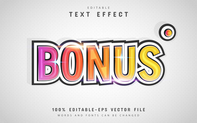 Editable bonus colorful text effects