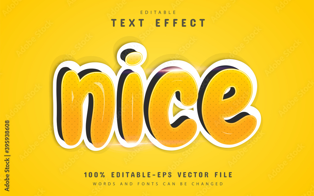 Poster nice text effect with yellow gradient