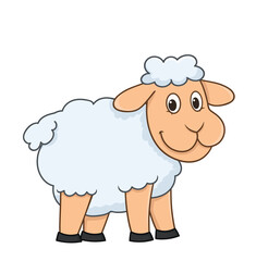 cute sheep. vector illustration character in cartoon style. isolated on white background