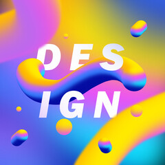 Design in liquid modern style. illustration