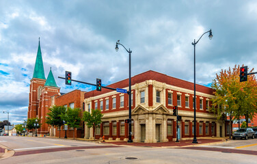 Obraz premium Elgin Town street view in Elgin Town of Illinois.