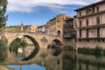 Entrance Bridge to Valderrobles, a Medieval Village in Teruel, Spain