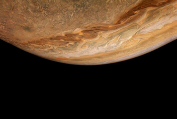 Planet Jupiter on a dark background. Elements of this image furnished by NASA