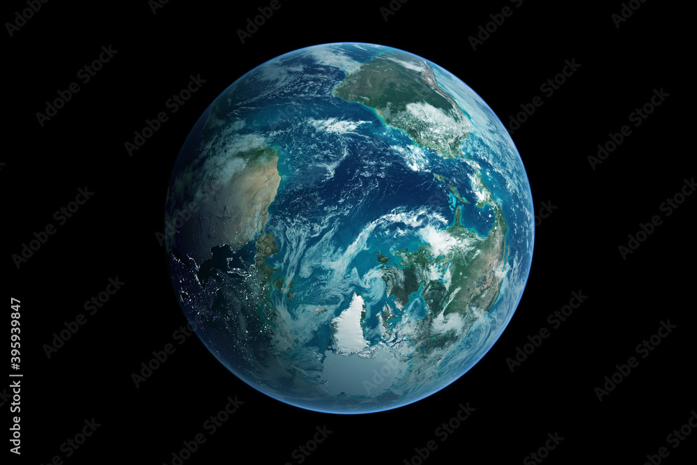 Wall mural planet earth isolated on black background. elements of this image furnished by nasa