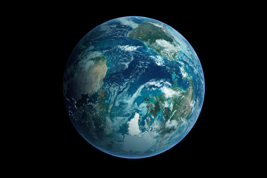 Planet earth isolated on black background. Elements of this image furnished by NASA