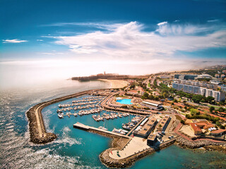 Aerial view from Oeiras harbor