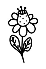 FLOWER SILHOUETTE ON A WHITE BACKGROUND