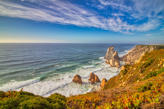 Wild cost of Parai da Ursa in Sintra Portugal