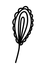 A DRAWN LEAF ON A WHITE BACKGROUND