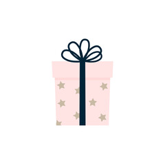 Christmas Present Flat Vector Illustration.