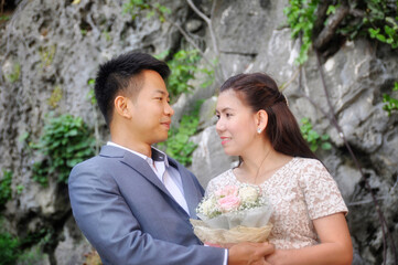 Pre wedding photo of Thai Couple in the forest