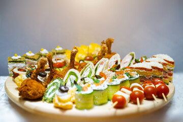 Banquet selected assortment of starter meal