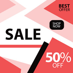 Sale up to 50% off Best Offer Shop Now Label Discount Vector Template Design Illustration