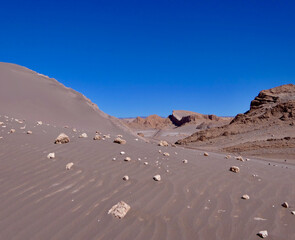 Valley of the moon sand dune in Atacama salt desert, Chile